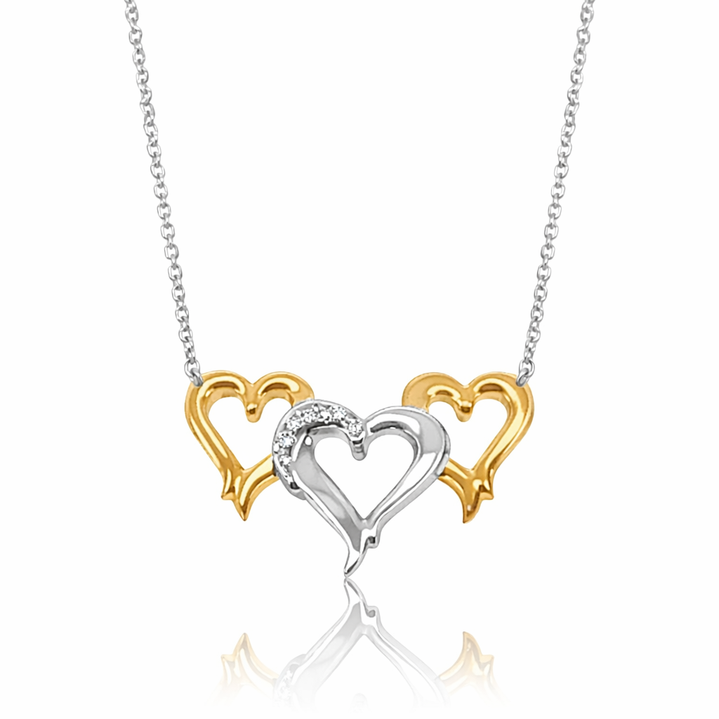 United Hearts White Gold Necklace
