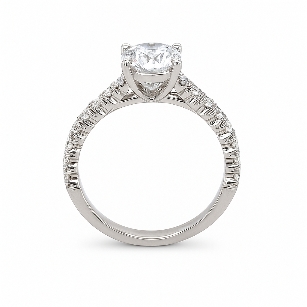 Round Brilliant-Cut White Gold Ring