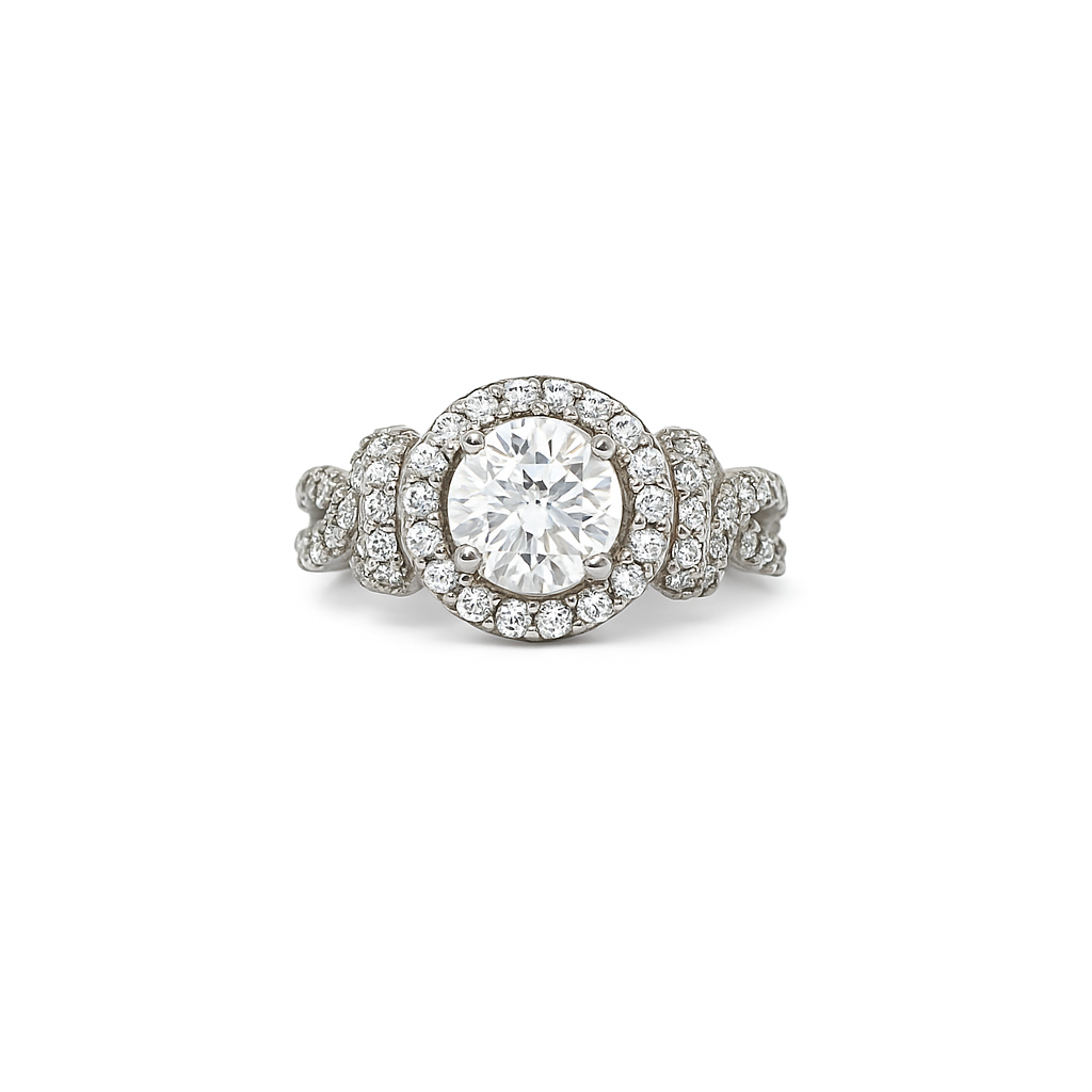 Dazzling Round-Cut White Gold Ring