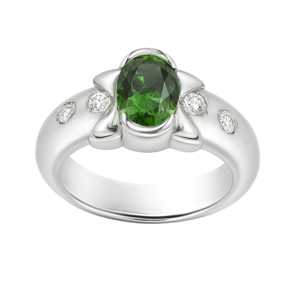 Peridot Oval-Cut Gemstone Birthstone Ring