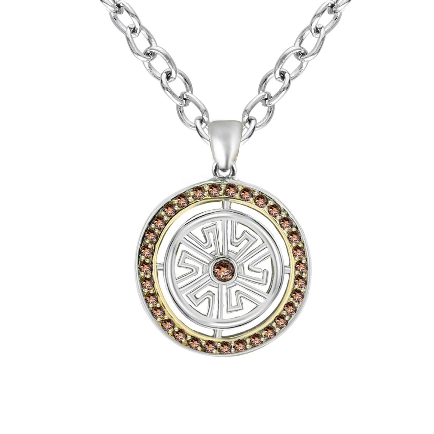 Champagne Radiance Two-Tone Medallion Pendant