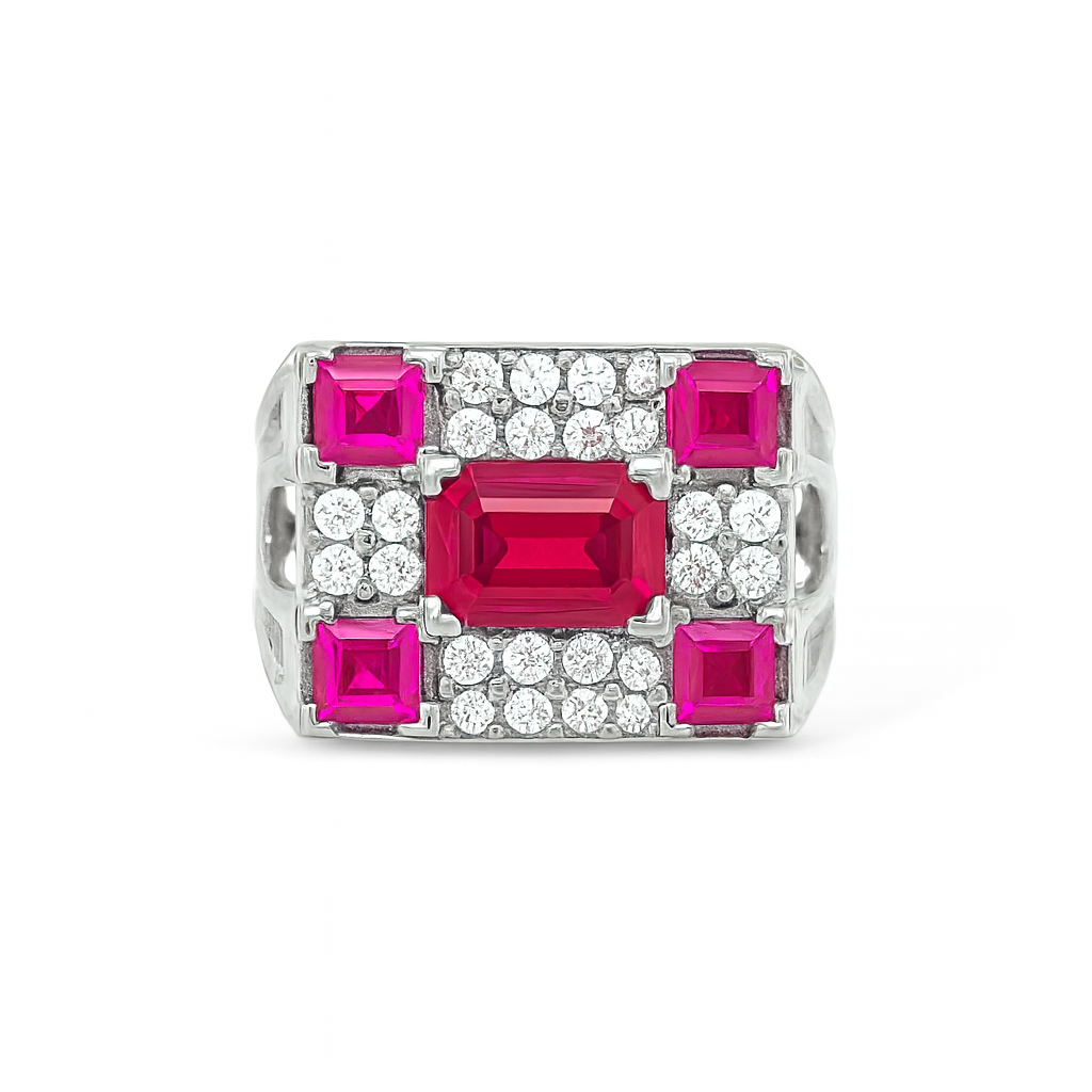 Fuchsia Fortress White Gold Ring