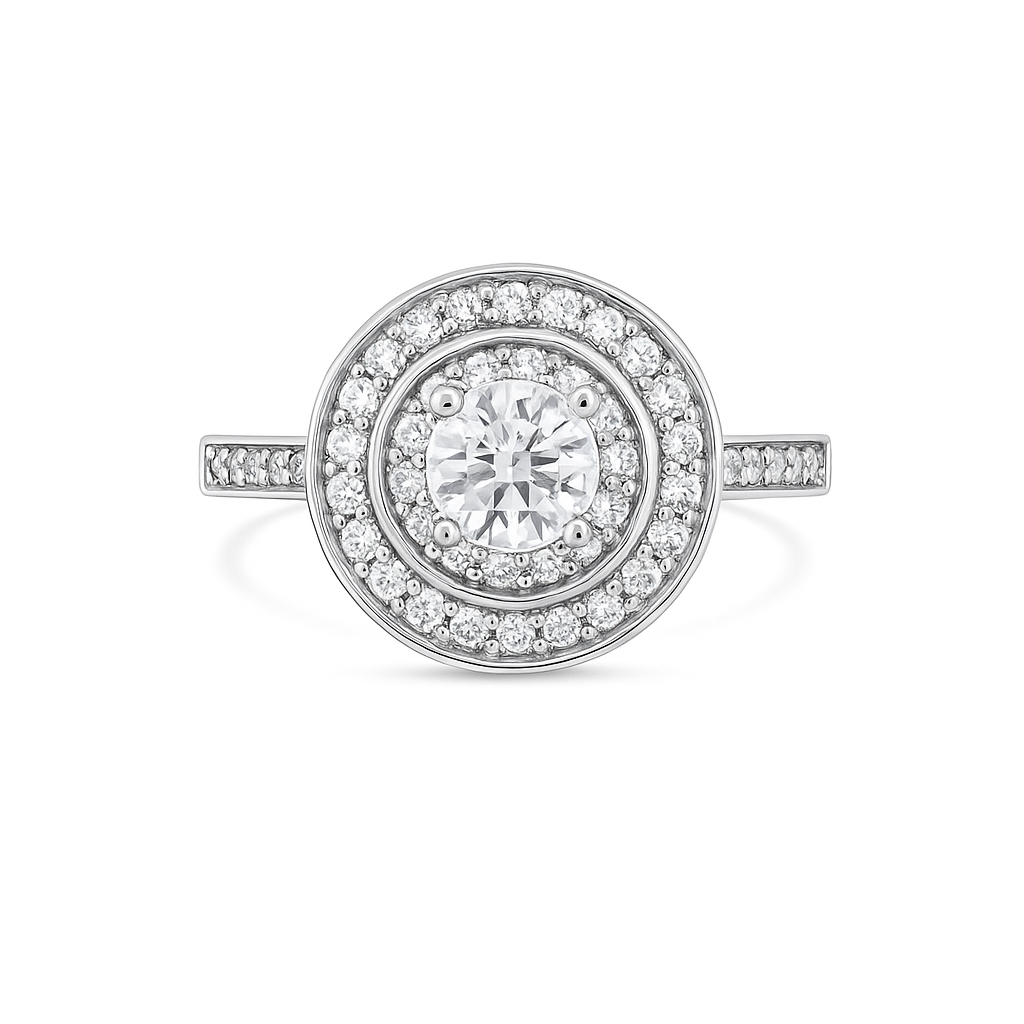 Round Brilliant-Cut White Gold Ring