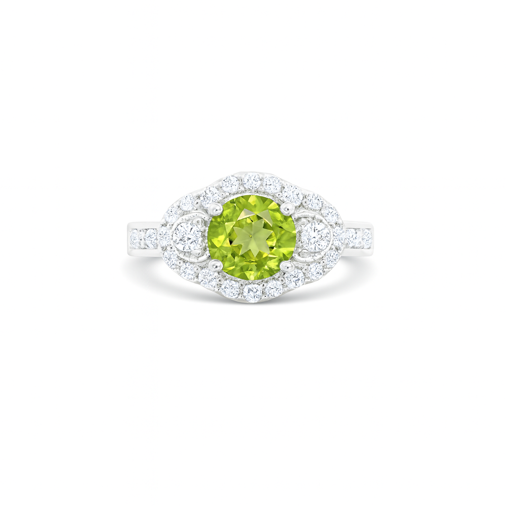 Peridot Round-Cut Birthstone Ring