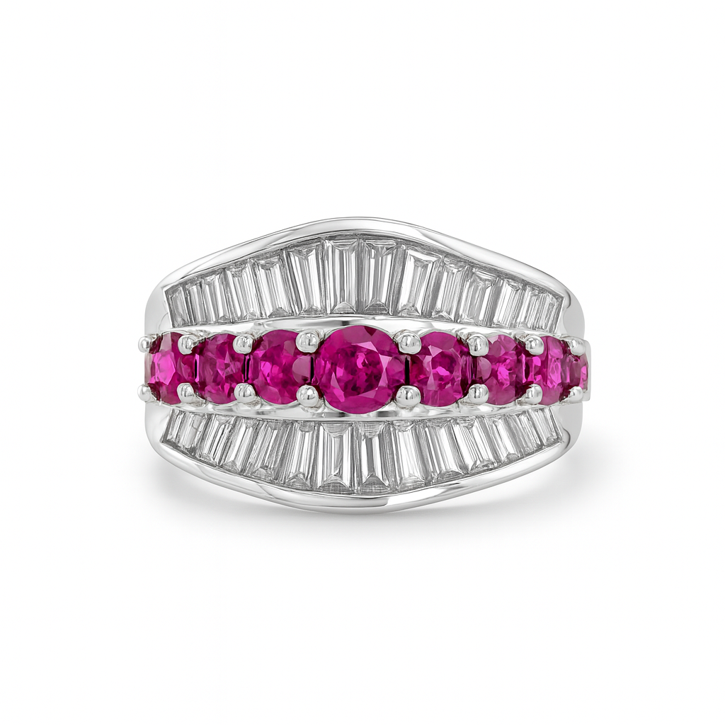 Rubies Round-Cut Birthstone Ring
