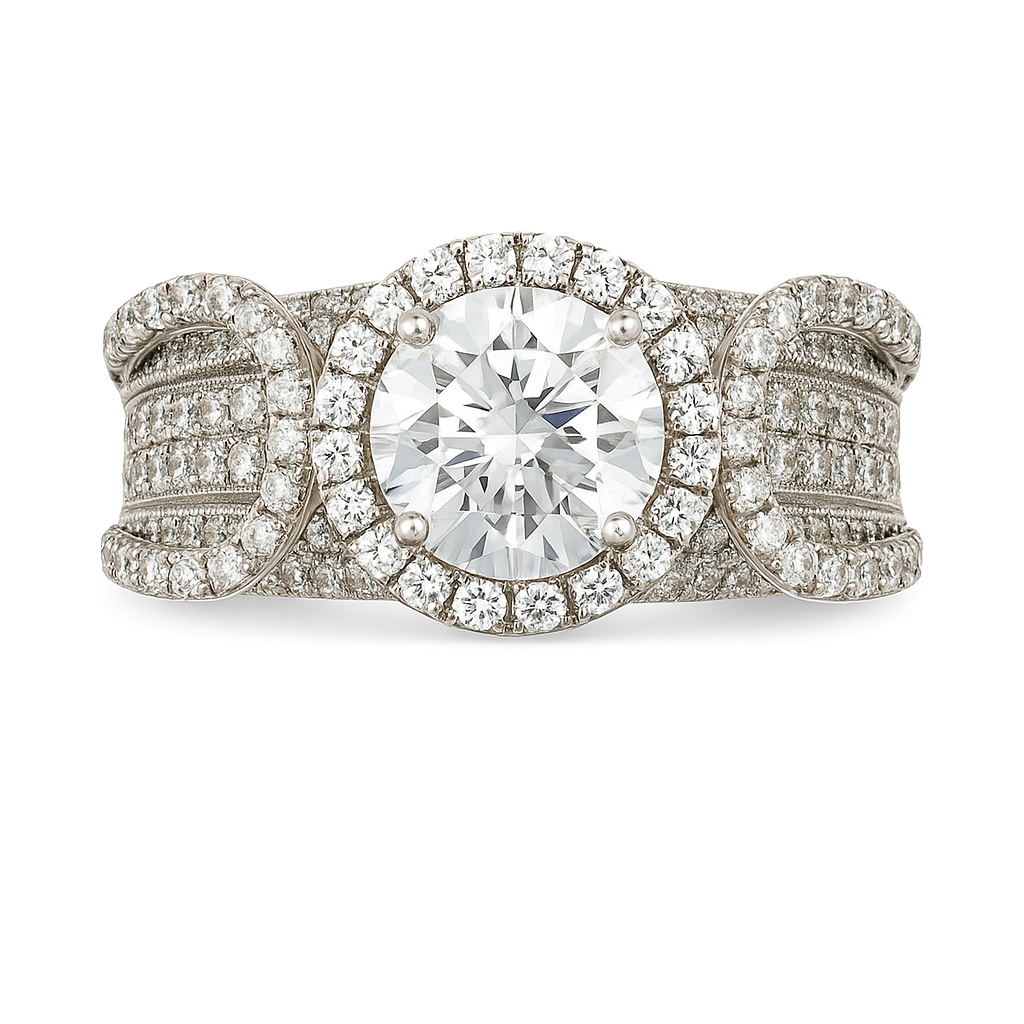 Round Brilliant-Cut White Gold Ring