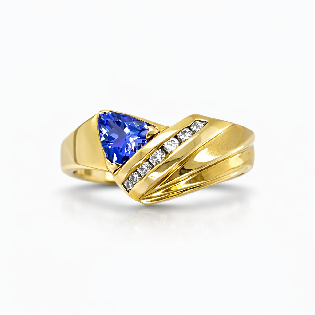 Tanzanite Birthstone Gold Ring