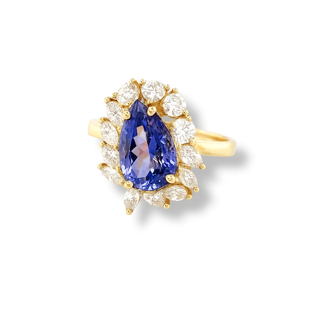 Purple Tanzanite Yellow Gold Ring