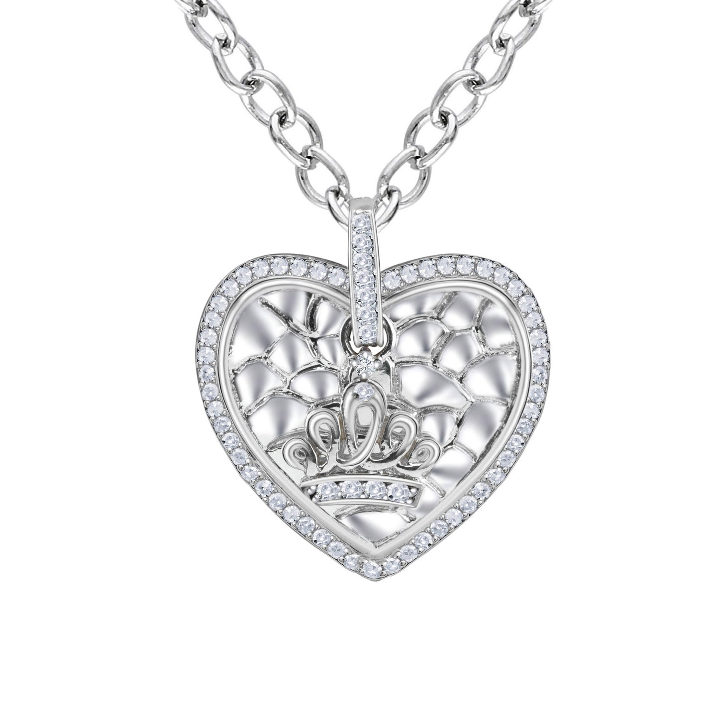 Royal Crown Diamond Heart Pendant
