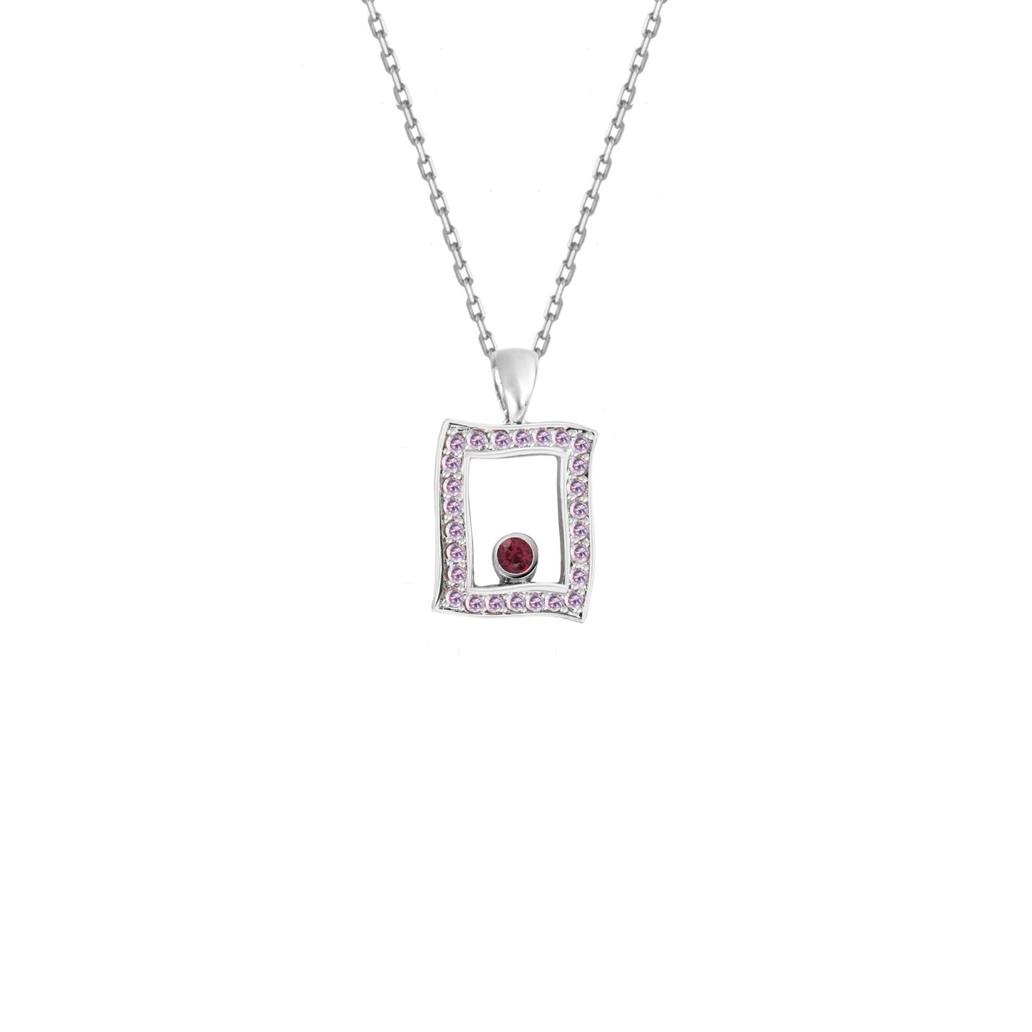 Floating Ruby Frame Pendant