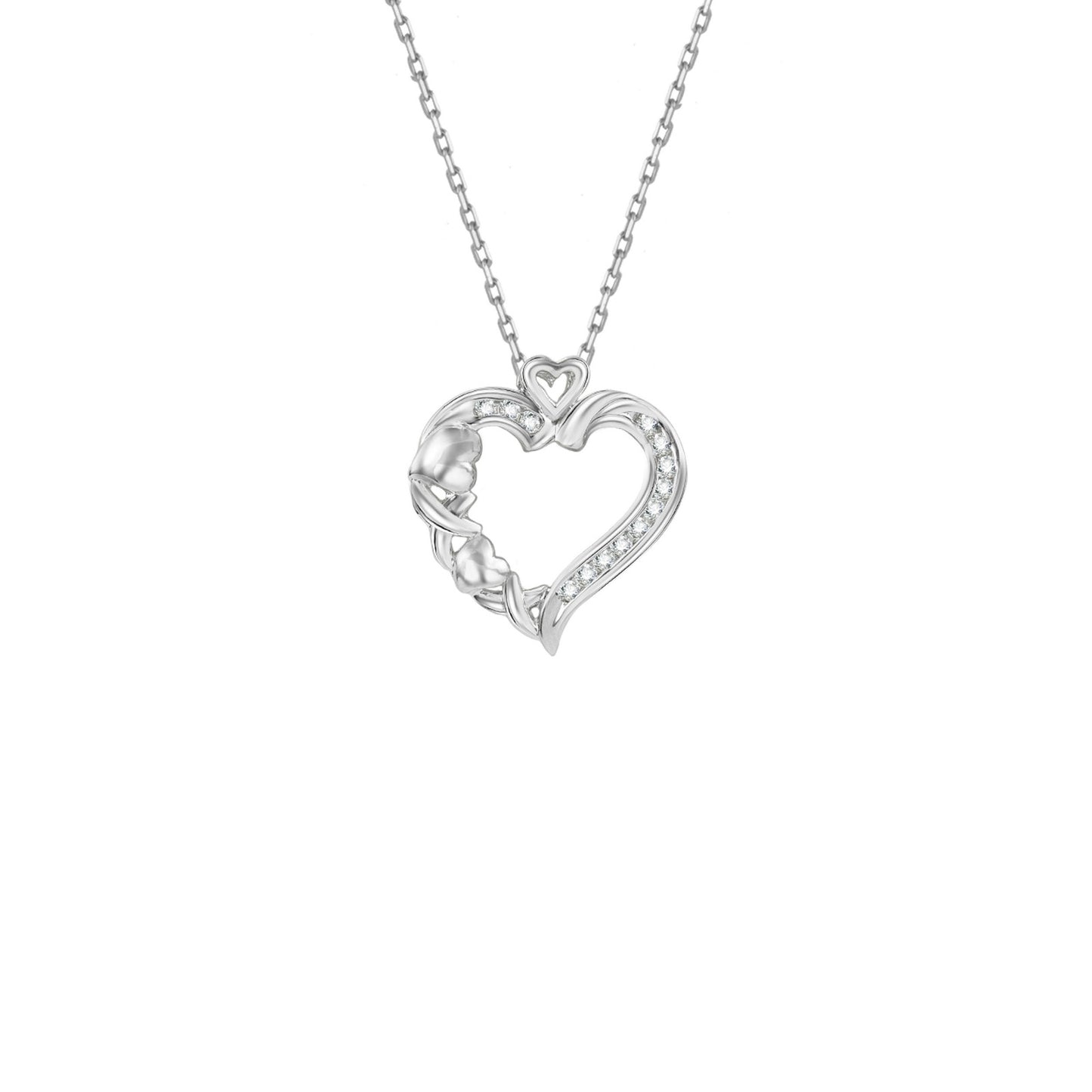 Diamond Mother & Child Heart Pendant