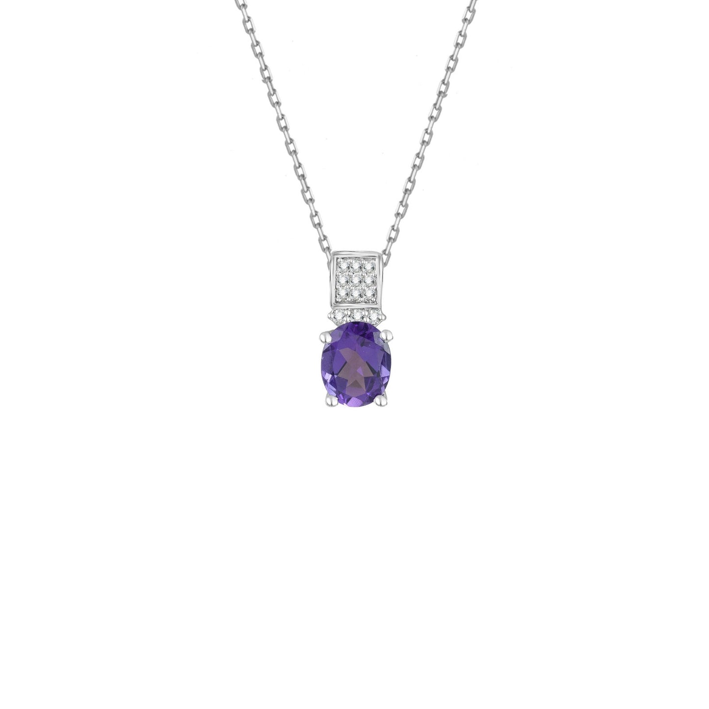 Elegant Amethyst Diamond Accent Pendant