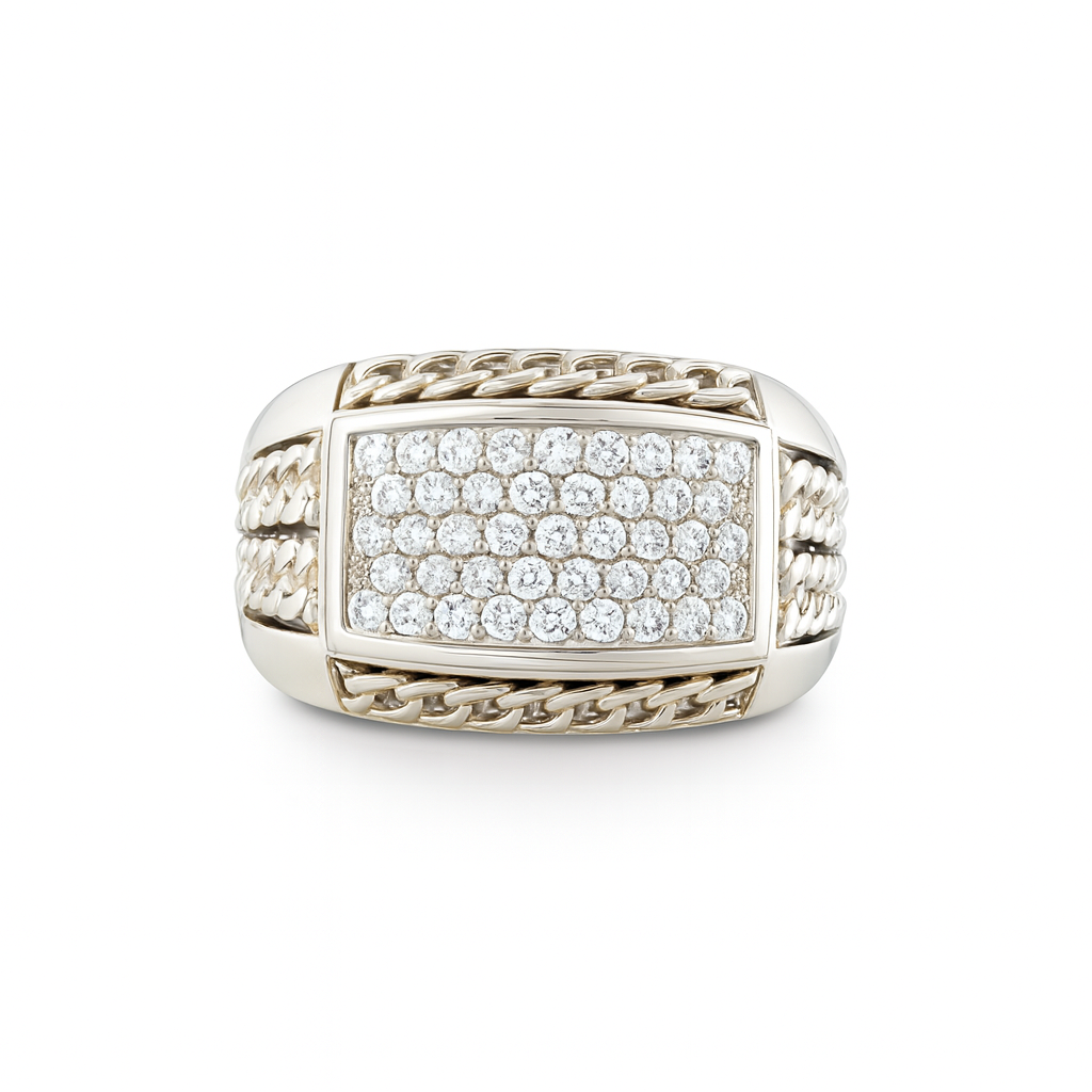 Bold and Luxurious Men's Round-Cut Gold Ring