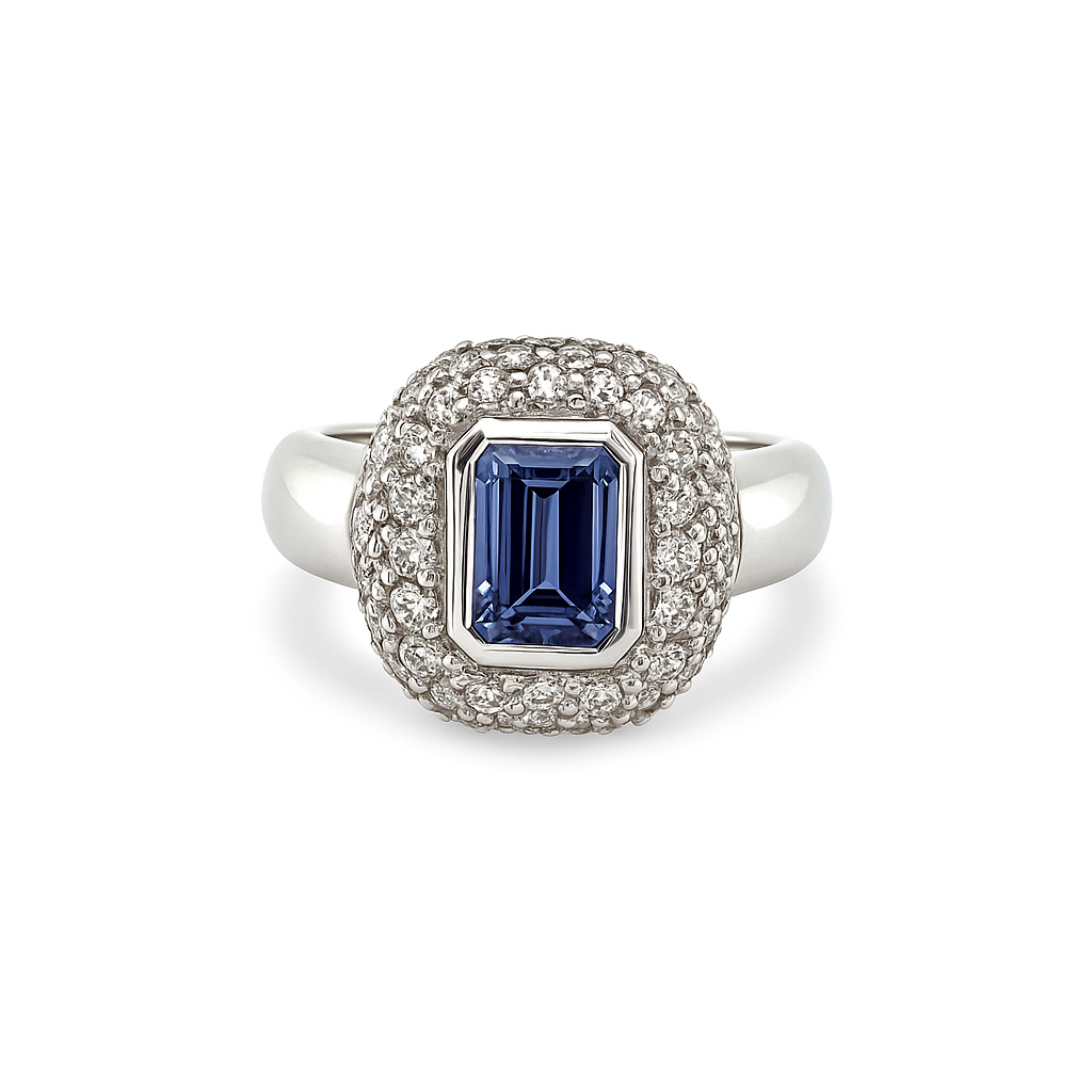 Tanzanite Emerald-Cut Gold Ring