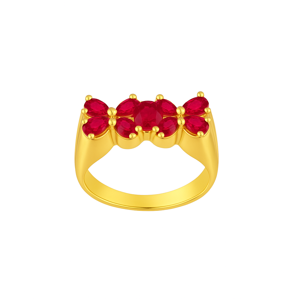 Ruby Marquise-Cut Birthstone Gold Ring