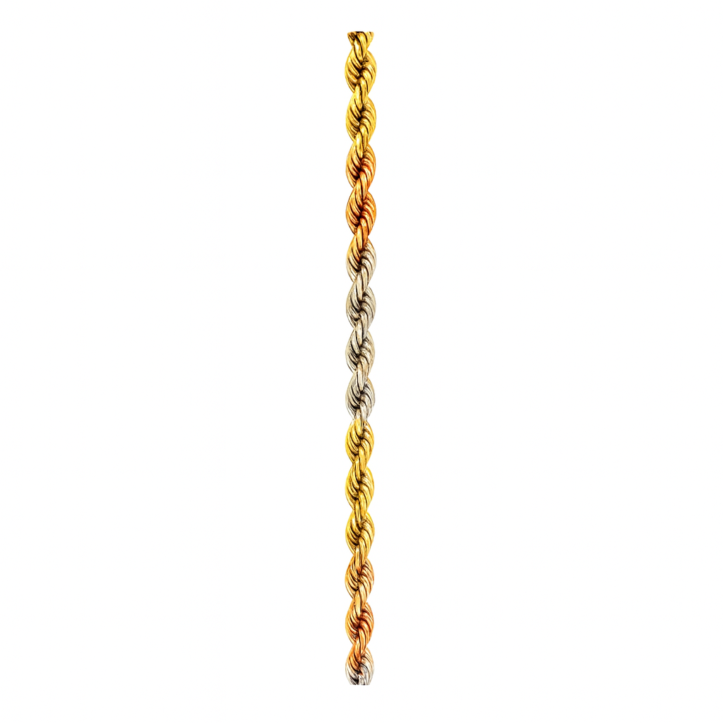 14 kt Tricolor Rope Chain