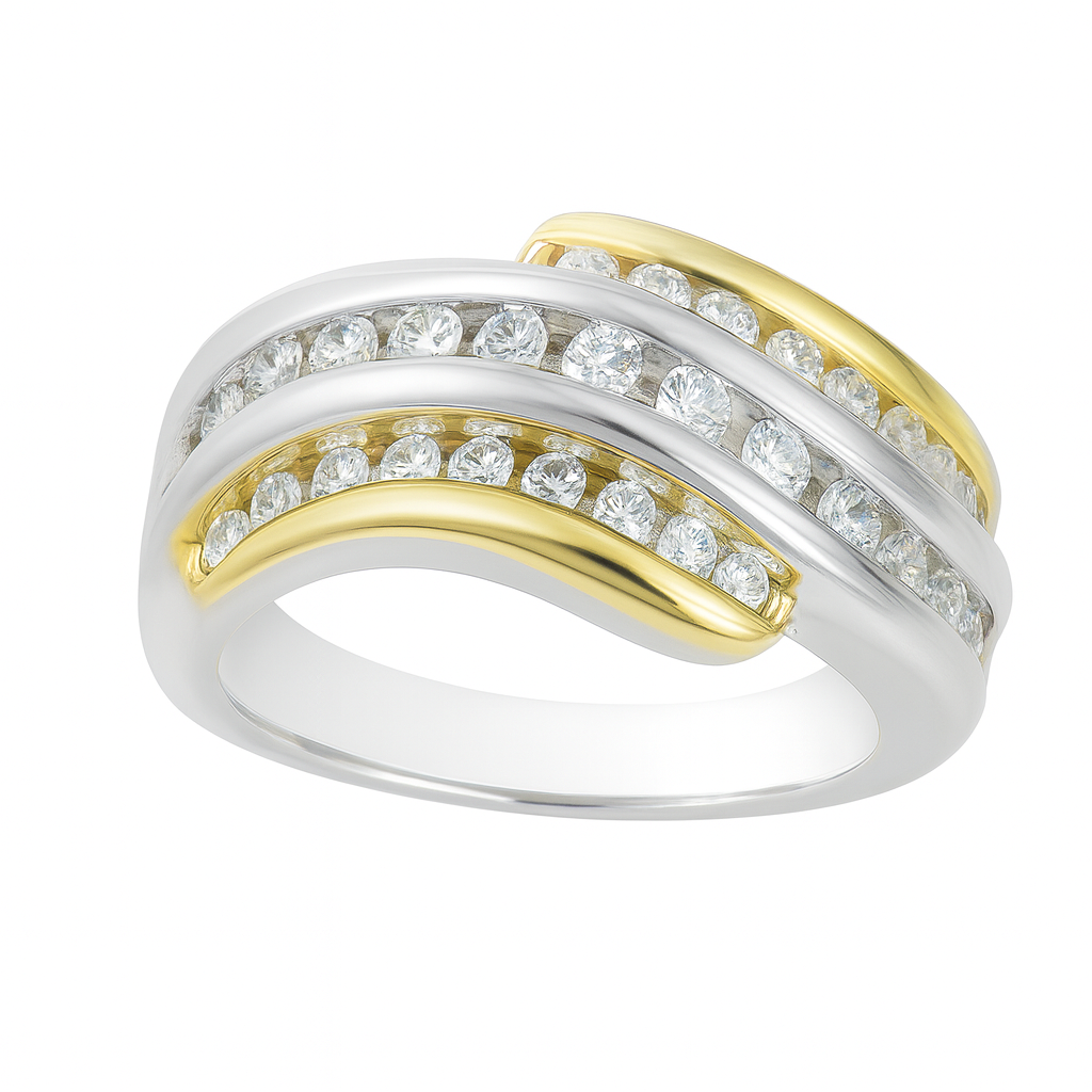 Triple Puzzle Gold Engagement Ring