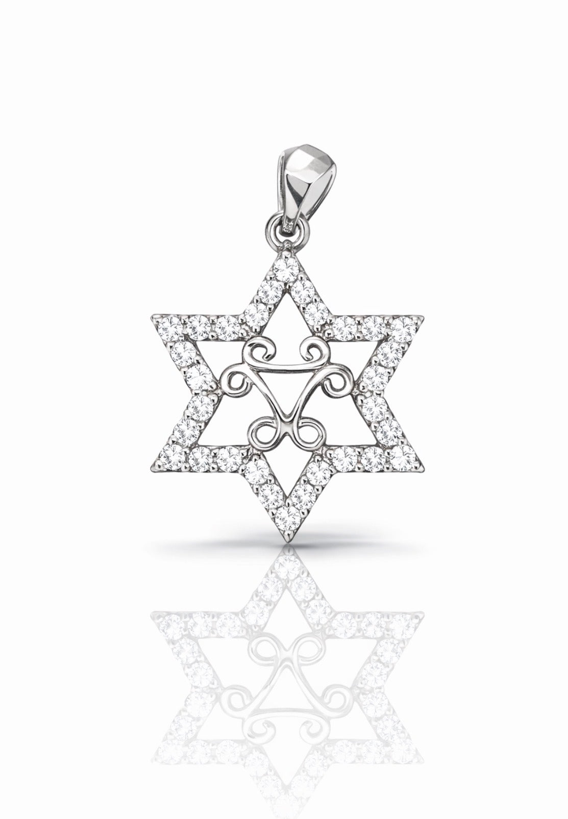 Radiant Diamond Star of David Pendant