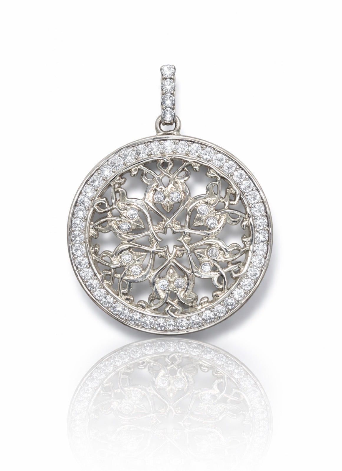 Eternal Tree of Life Diamond Circle Pendant