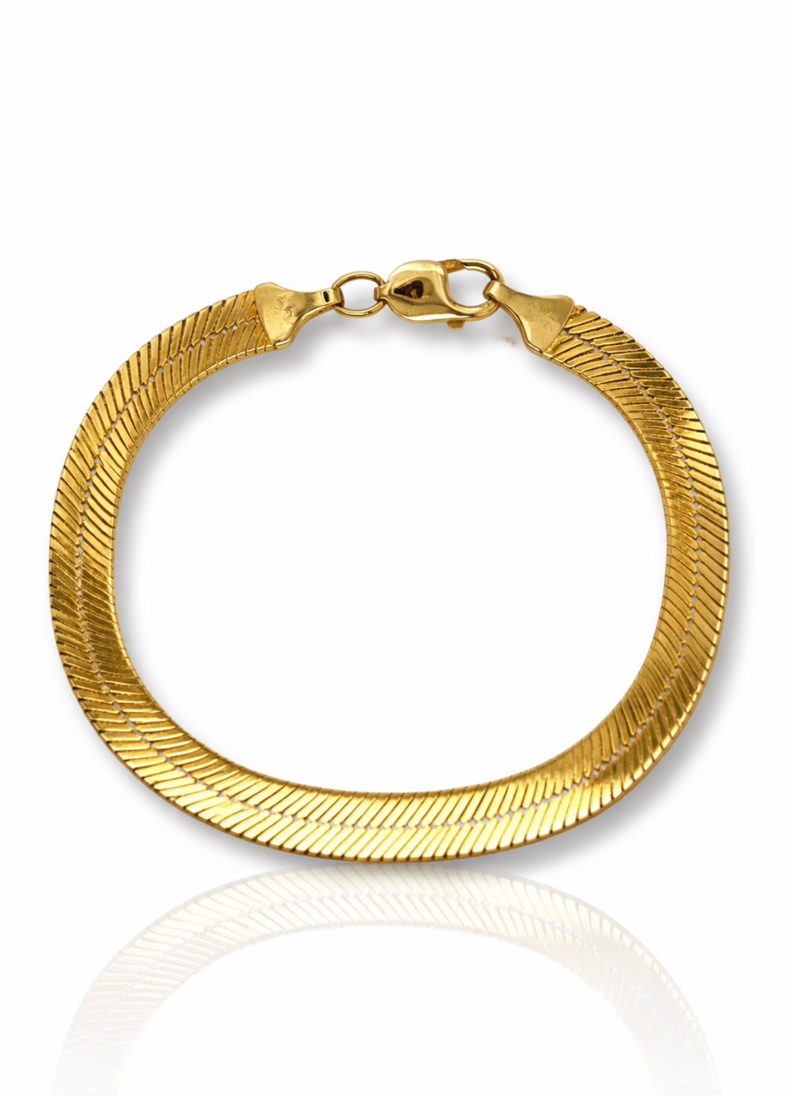 Classic 14K Gold Herringbone Bracelet