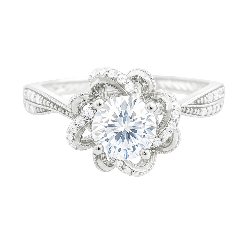 Round-Cut White Gold Ring