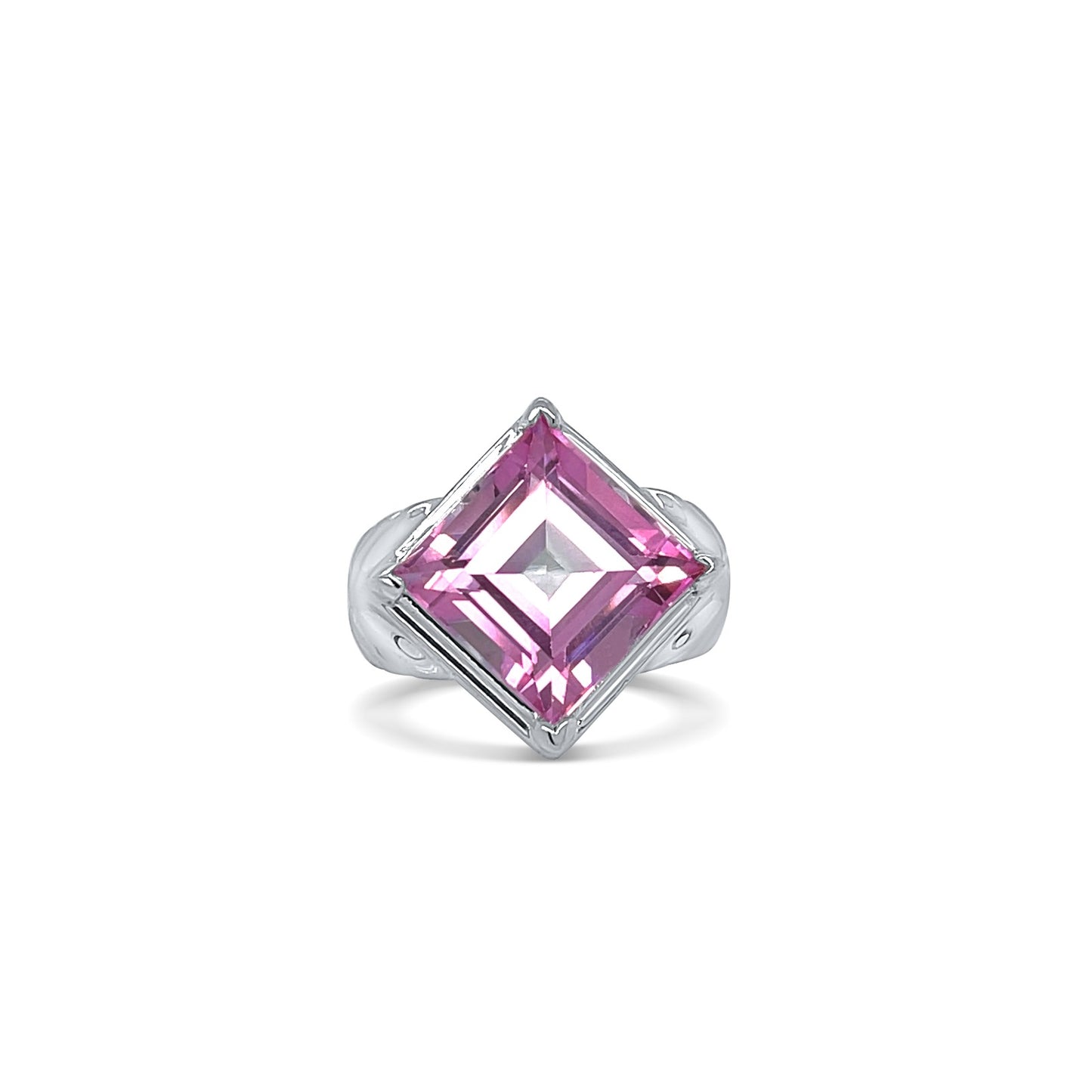 Pink Square Gold Ring