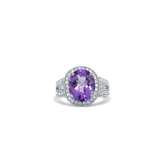 Oval Cut Amethyst Gold Ring