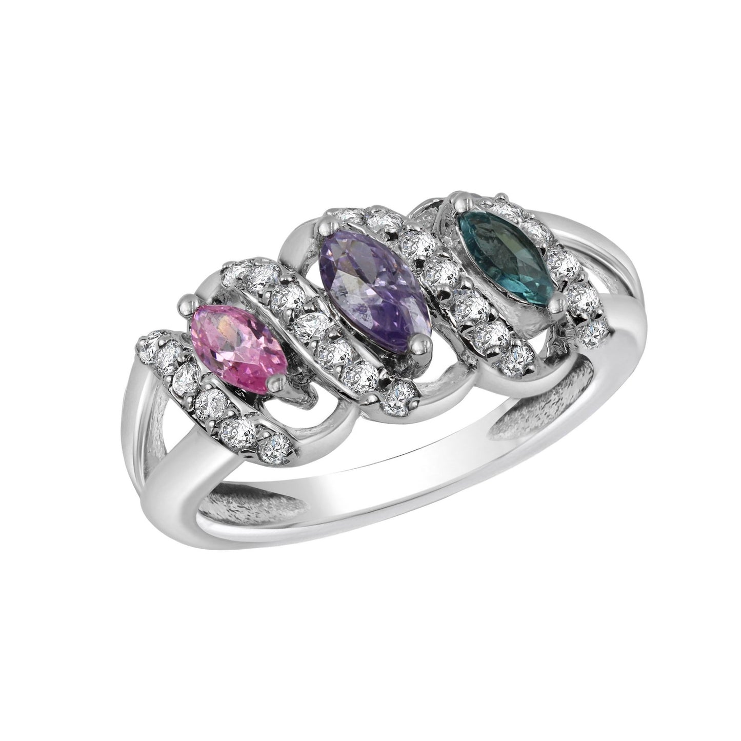 Multicolor Marquise Trio Gold Ring
