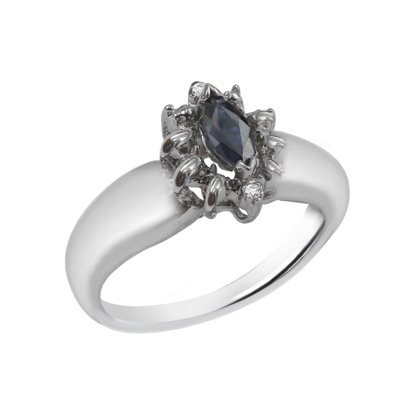 Marquise-Cut White Gold Ring