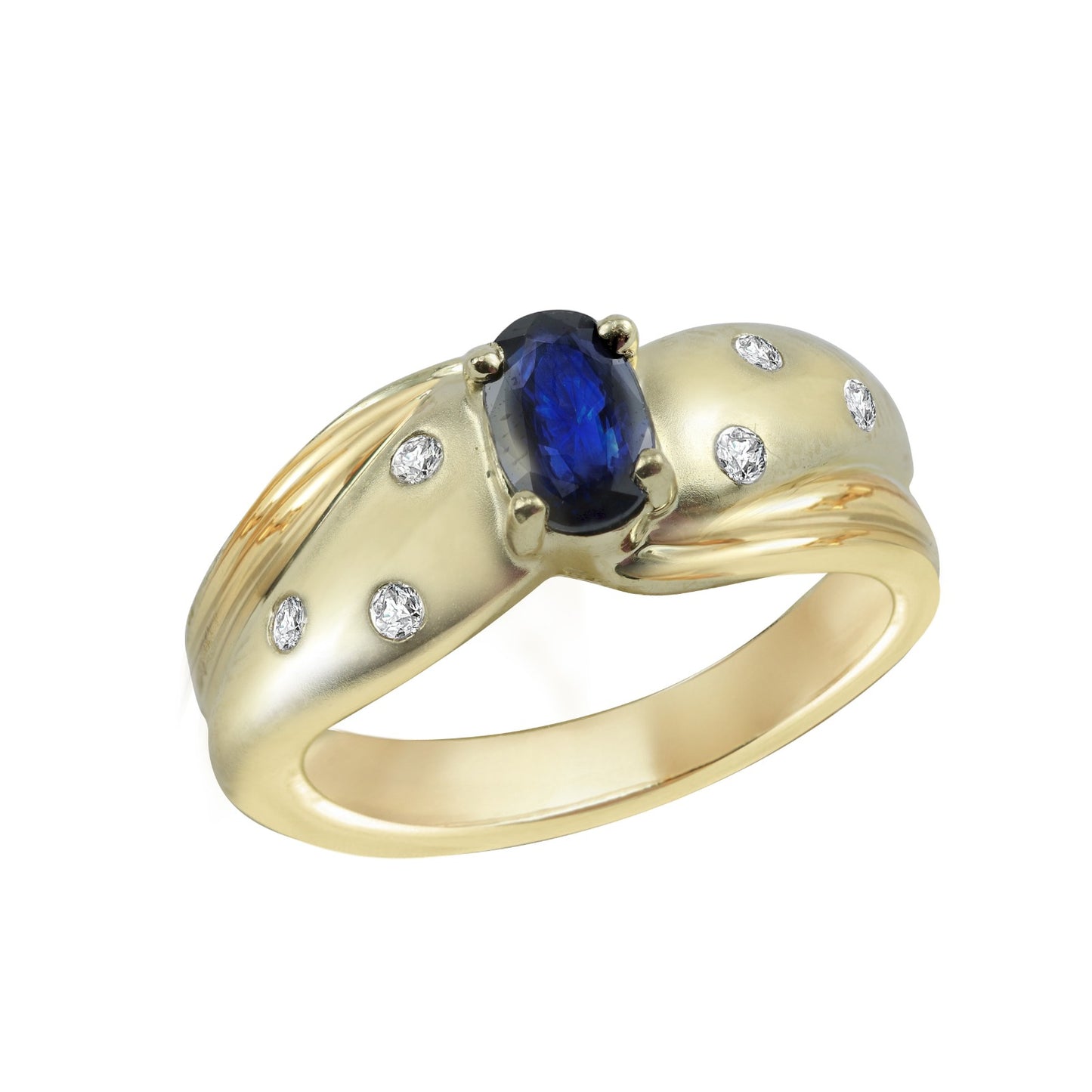 Midnight Oval-Cut Yellow Gold Ring
