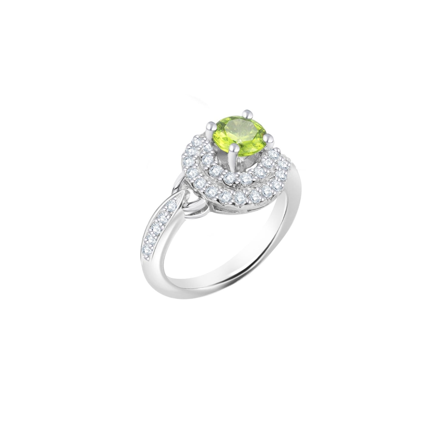 Peridot Round-Cut Birthstone Ring