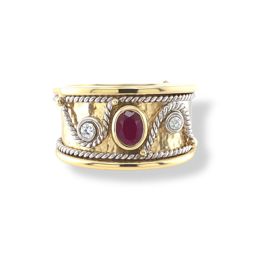 Ruby Oval-Cut Yellow Gold Ring