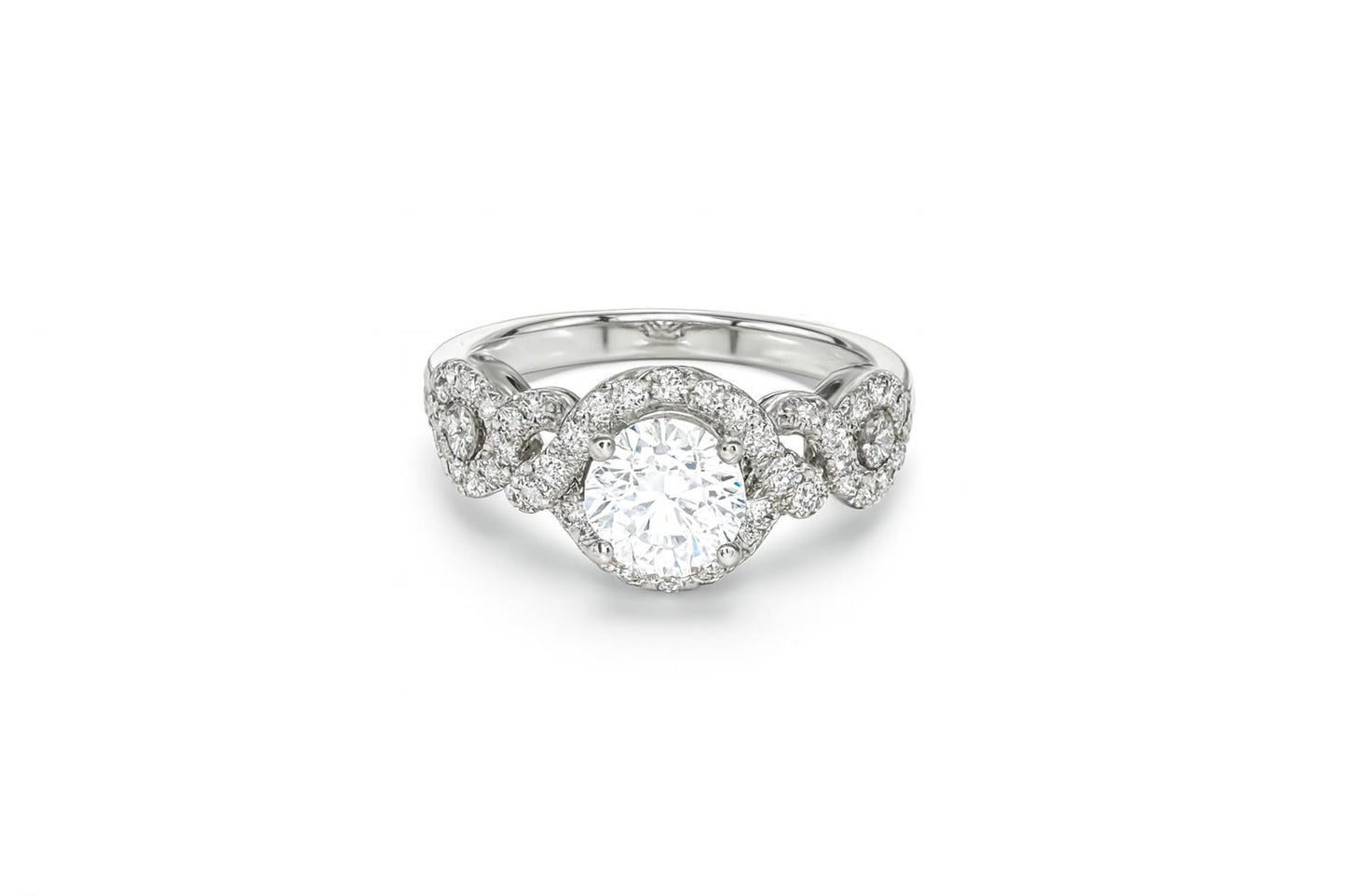 Sparkling White Round-Cut Engagement Ring