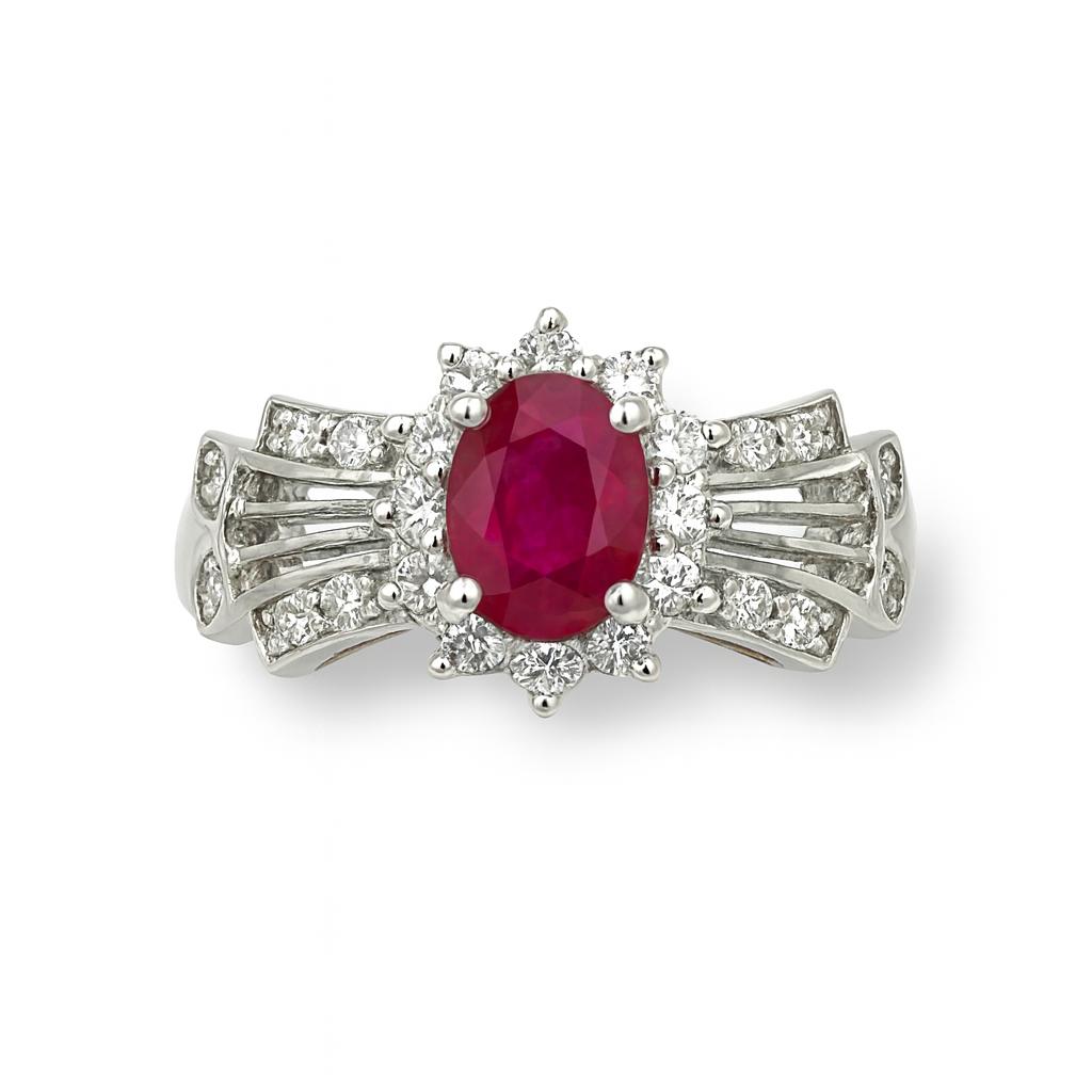 Ruby Oval-Cut Birthstone Gold Ring