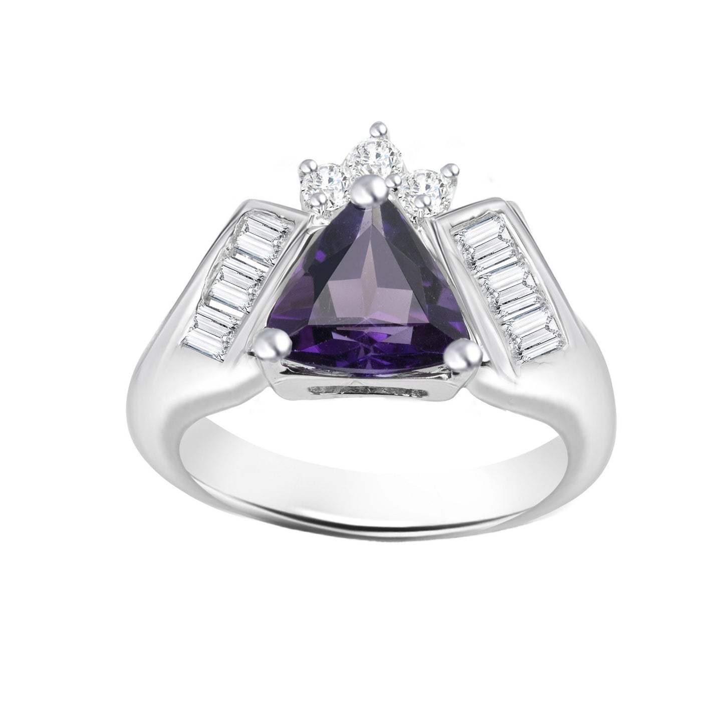 Amethyst Trillion-Cut Birthstone Gold Ring
