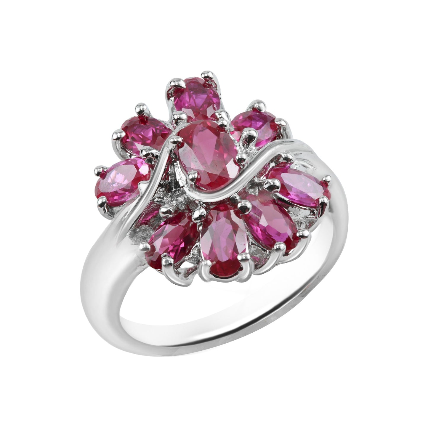 Ruby Dynasty Bloom White Gold Ring