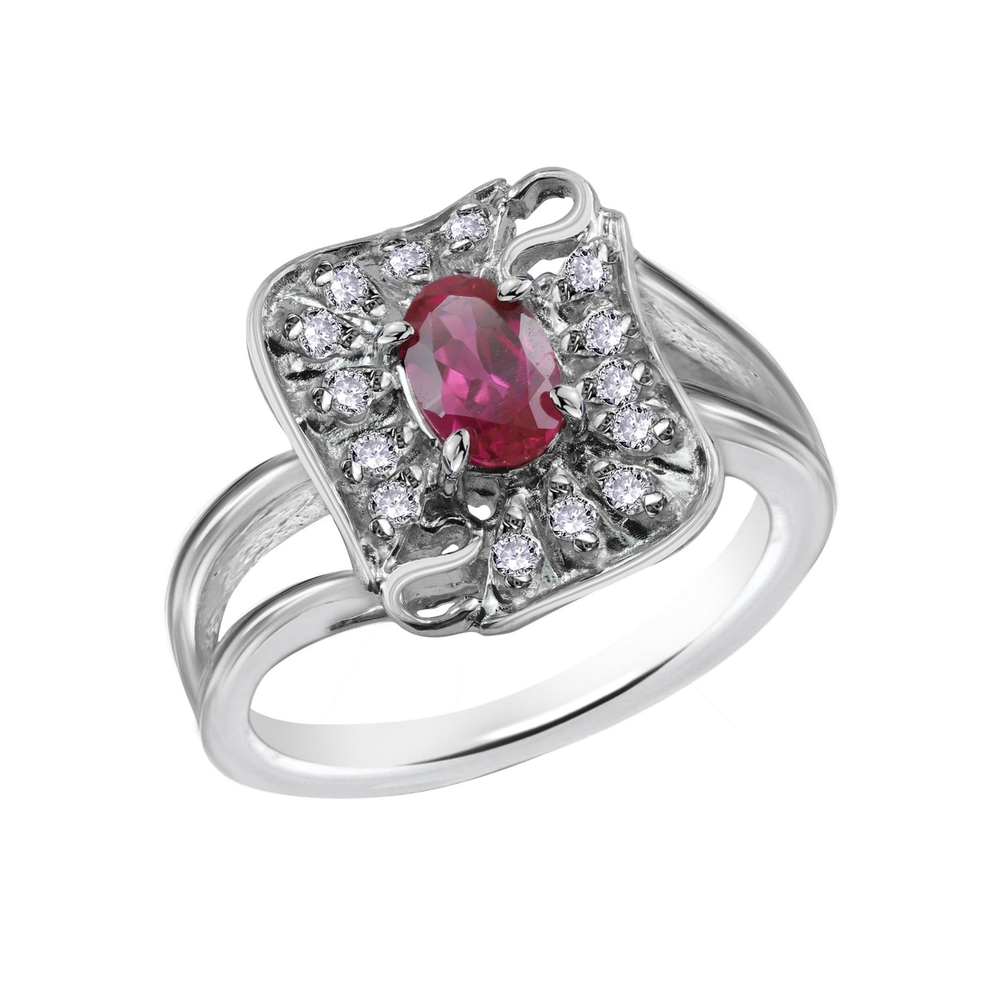 Ruby Oval-Cut Birthstone Gold Ring