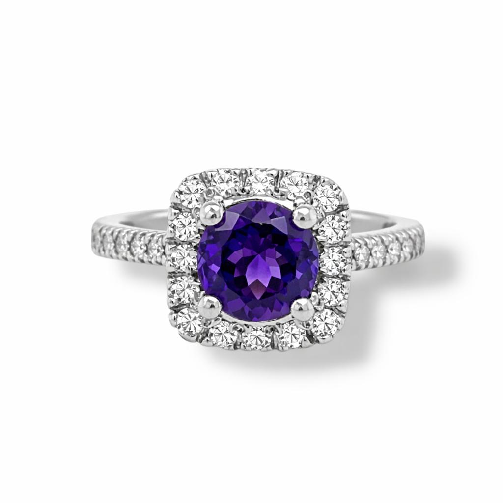 Royal Amethyst Birthstone Gold Ring