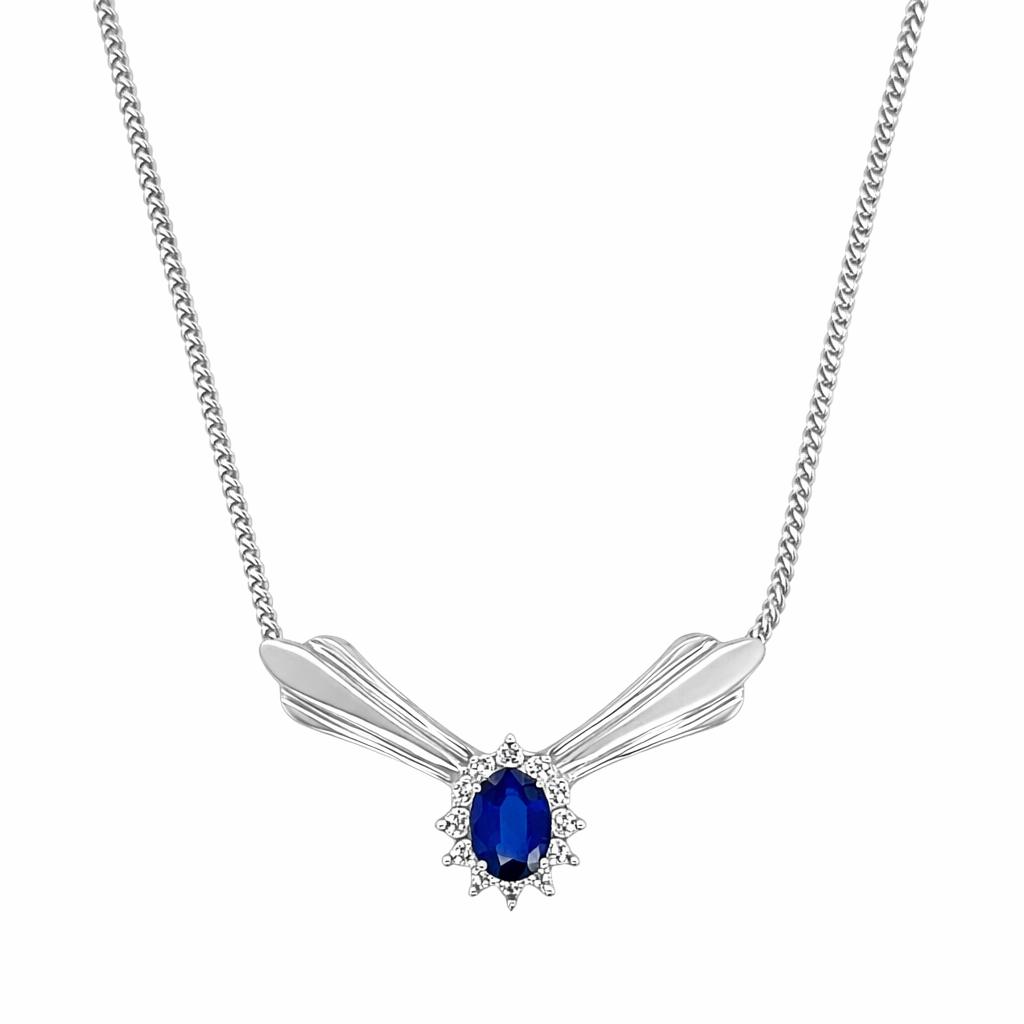 Sapphire Aura White Gold Necklace