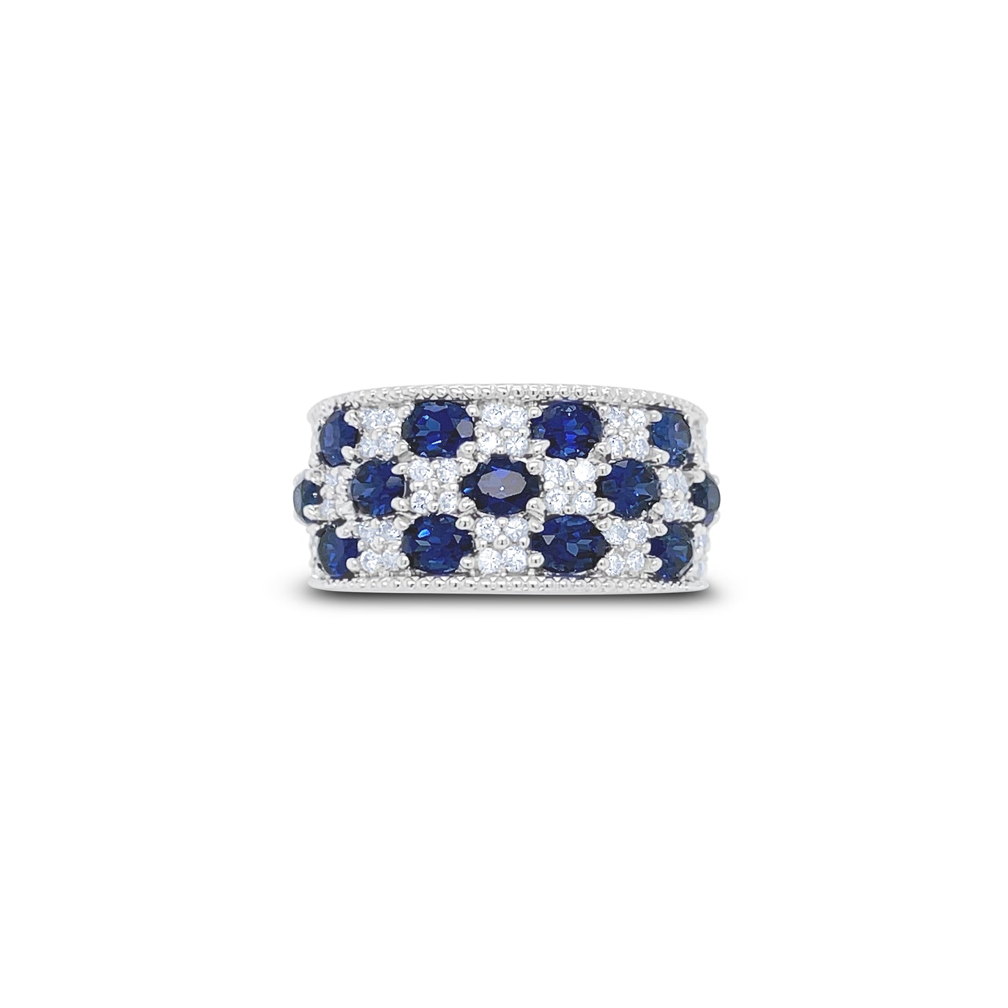 Blue Sapphire & Diamond Birthstone Gold Ring