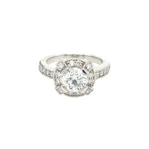 Brilliant Round-Cut Center Diamond Engagement Ring