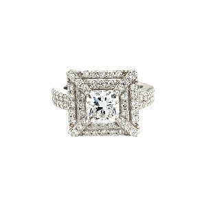 Stunning Square-Shaped Halo Engagement Ring