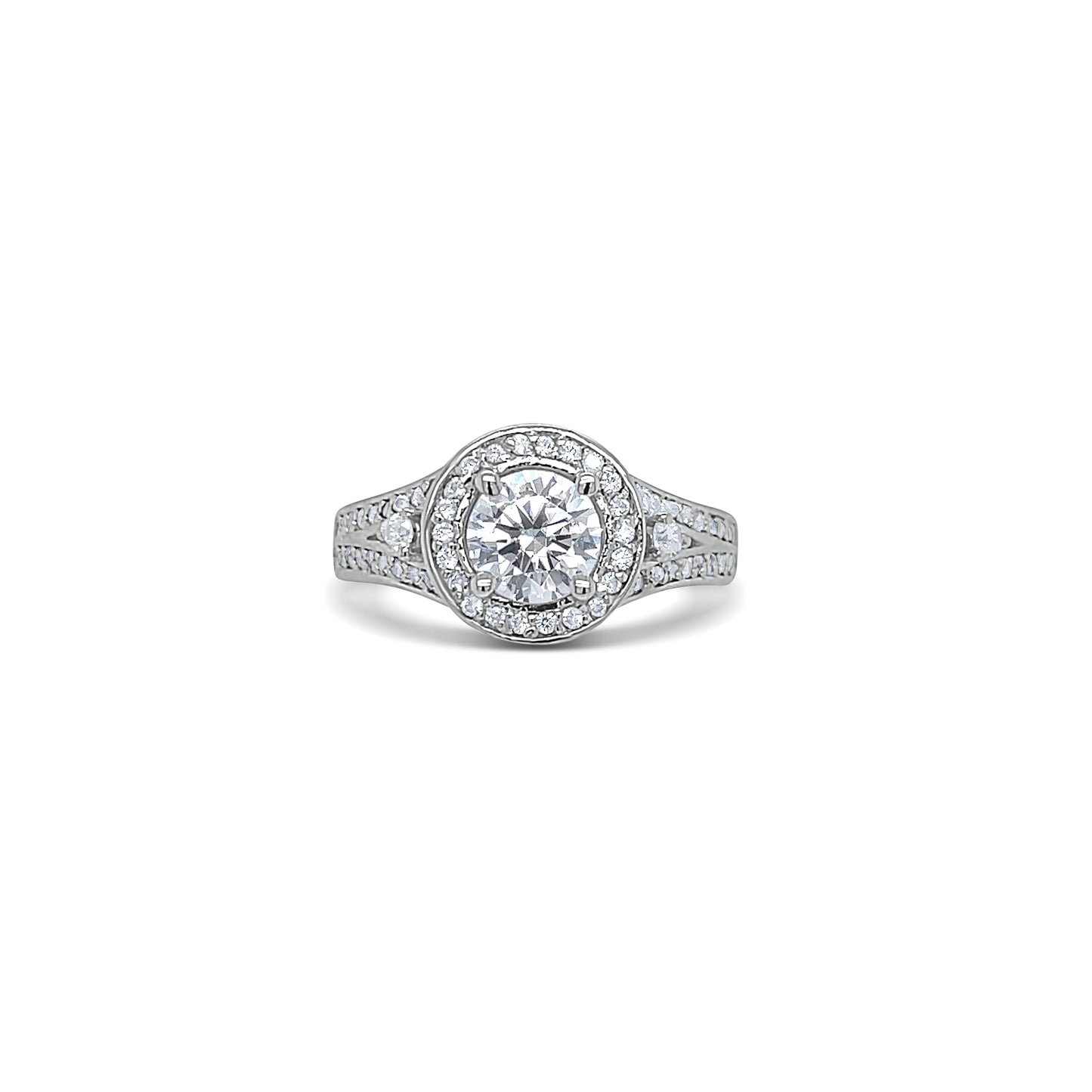 Round-Cut Halo Engagement Ring