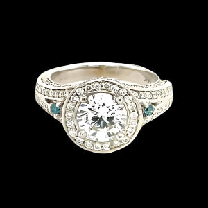 Round-Cut Halo Engagement Ring