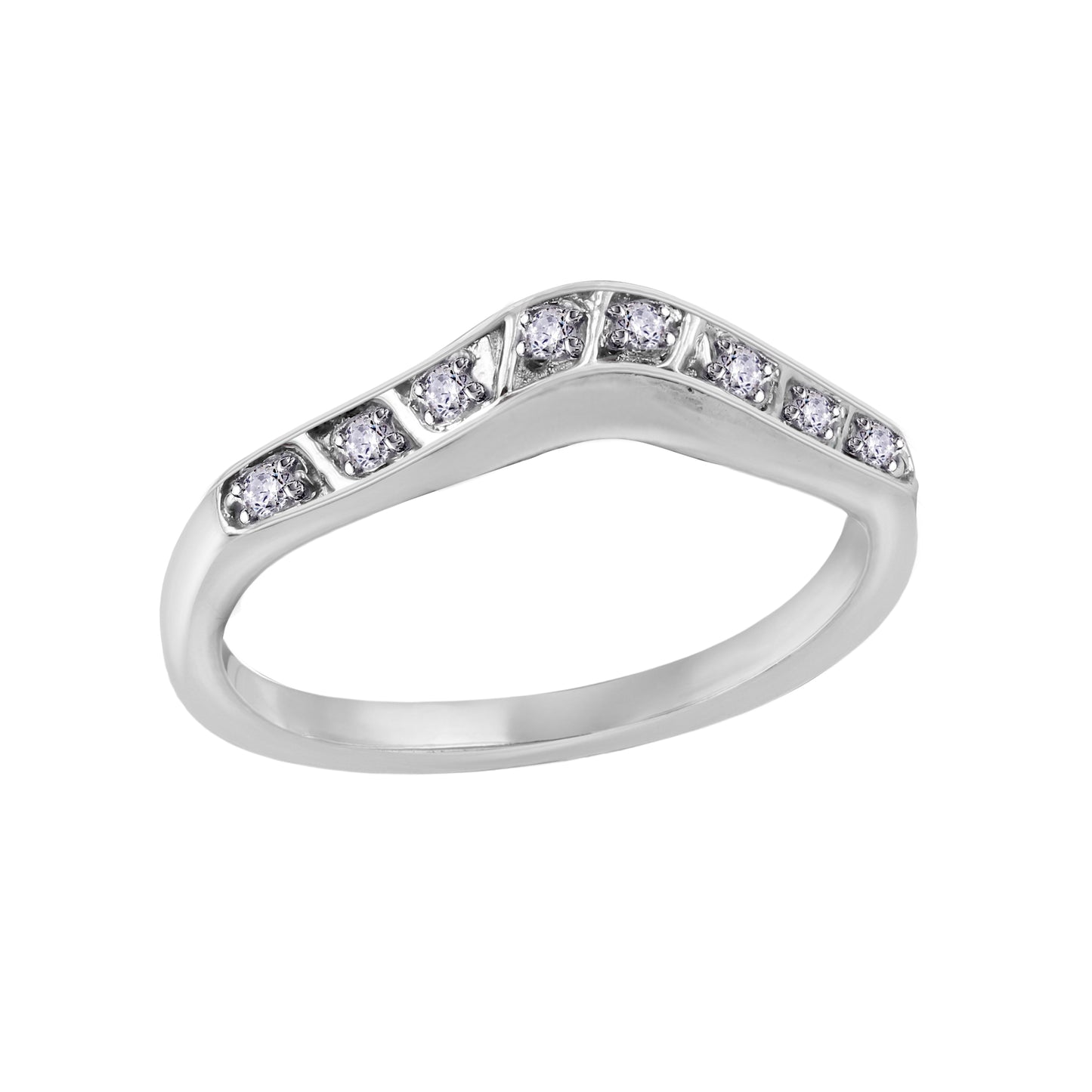 Black Round-Cut White Gold Ring