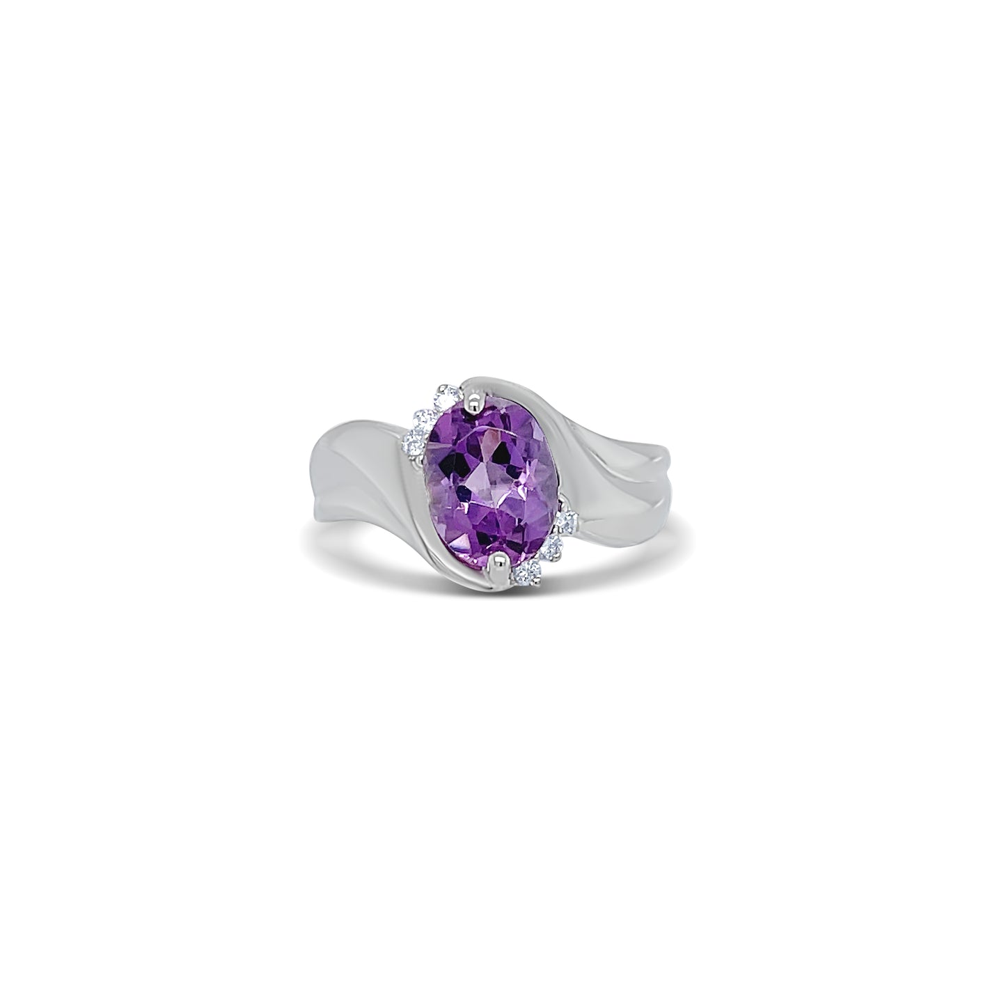 Amethyst Oval Cut Birthstone Gold Ring