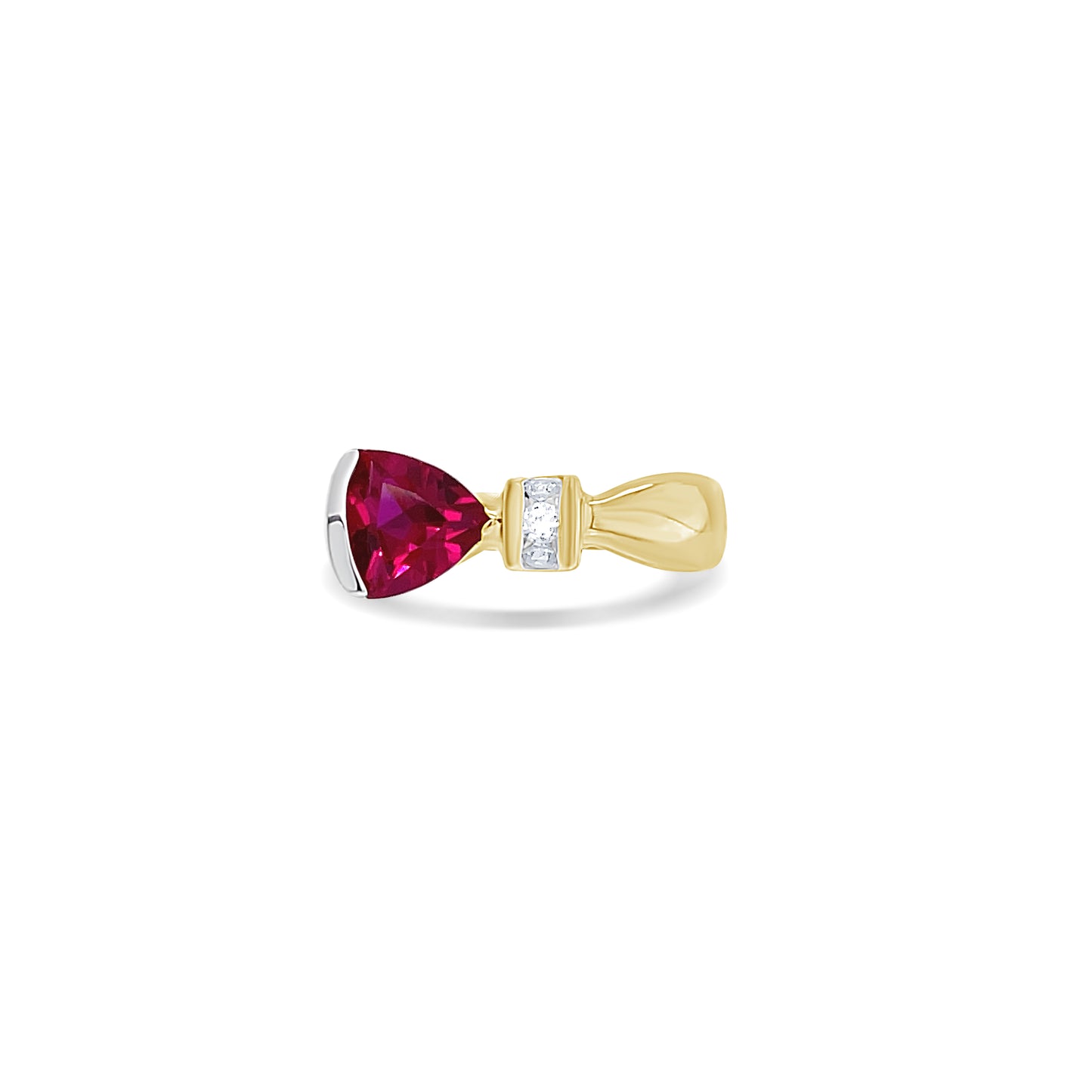 Ruby Trillion-Cut Birthstone Gold Ring