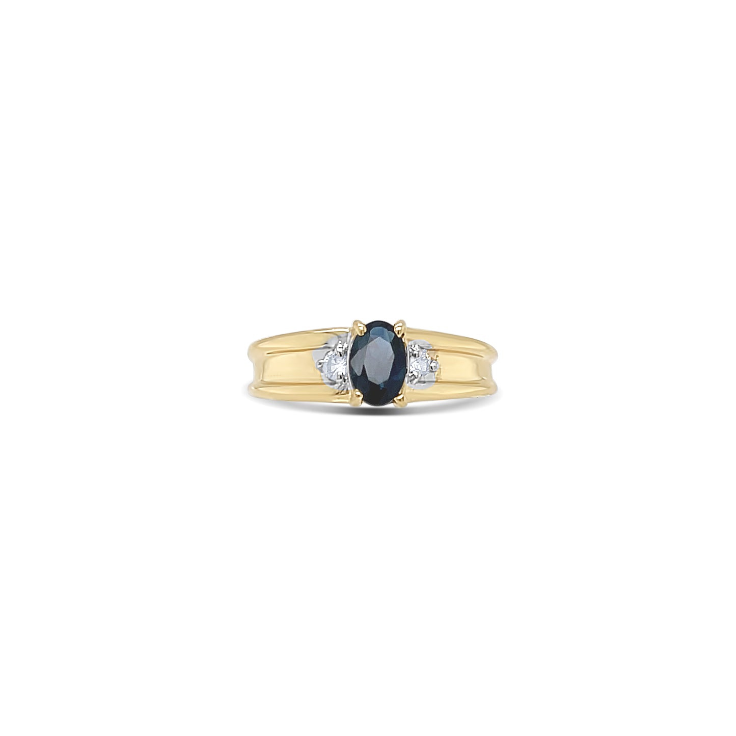 Midnight Oval Cut Birthstone Gold Ring