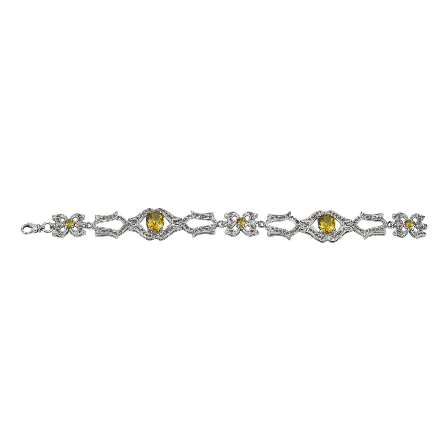 Oval Citrine Gold Bracelet