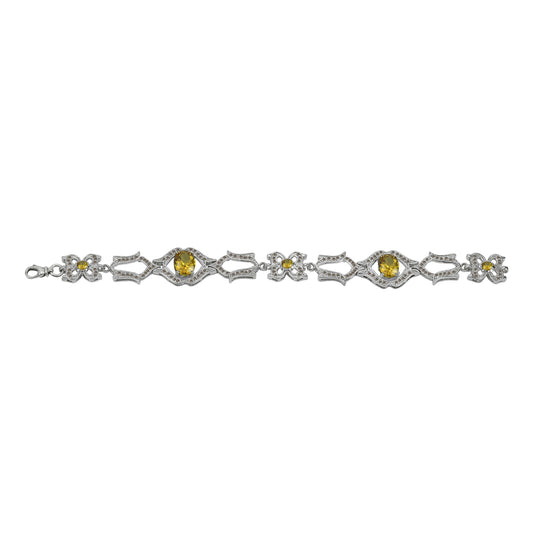 Oval Citrine Gold Bracelet